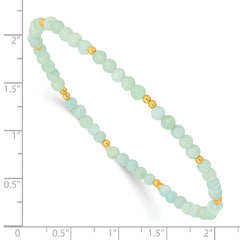 Sterling Silver Gold-plated 3mm Blue Quartz Stretch Bracelet QH5740