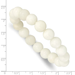 White Jade 10.00mm Beaded Stretch Bracelet QH5750