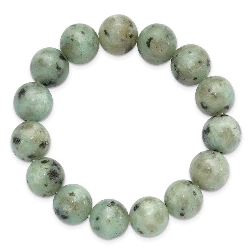 Kiwi Jasper 12mm Beaded Stretch Bracelet QH5751