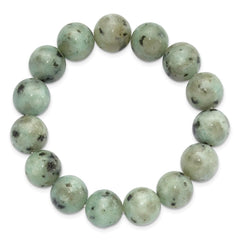Kiwi Jasper 12mm Beaded Stretch Bracelet QH5751
