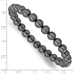 Hematite 7mm Beaded Stretch Bracelet QH5760