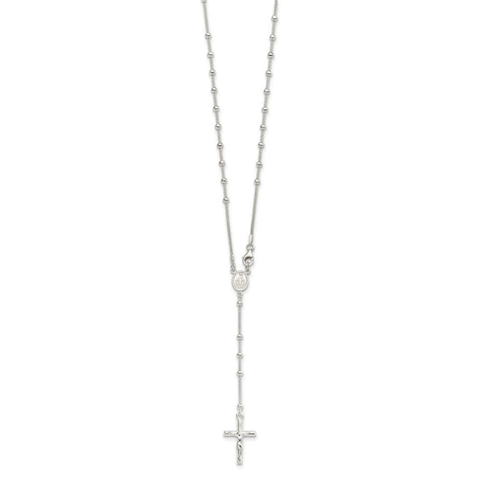 Sterling Silver 24in Rosary Necklace QH5831-24