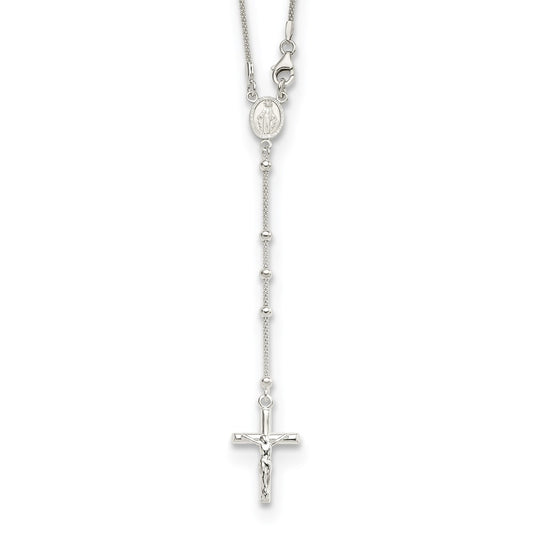 Sterling Silver 24in Rosary Necklace QH5831-24
