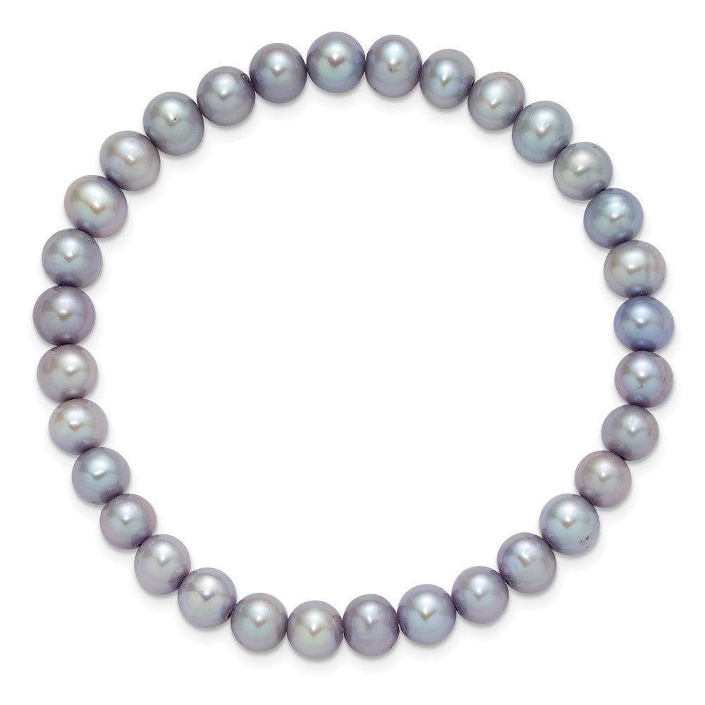 7-8mm Semi-Round Grey/White/Black/Red/Green Freshwater Cultured Pearl Stretch 5-Bracelet Set QH5838