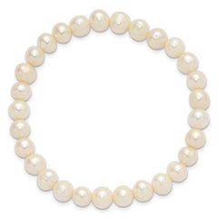 7-8mm Semi-Round Grey/White/Black/Red/Green Freshwater Cultured Pearl Stretch 5-Bracelet Set QH5838