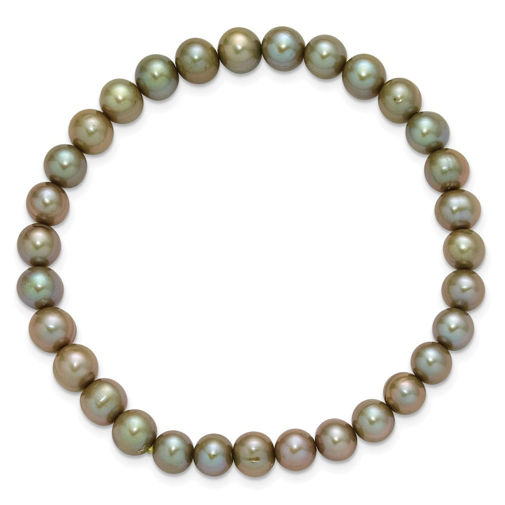 7-8mm Semi-Round Grey/White/Black/Red/Green Freshwater Cultured Pearl Stretch 5-Bracelet Set QH5838