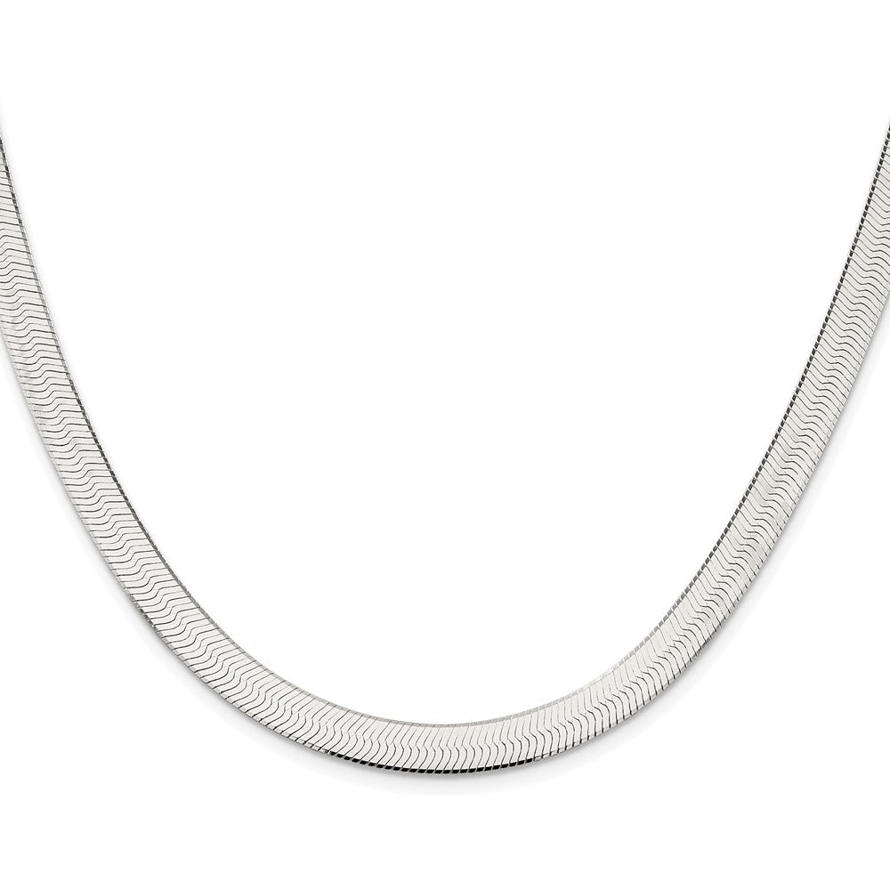Sterling Silver Rhodium-plated 7.3mm Magic Herringbone ChainQHB080R