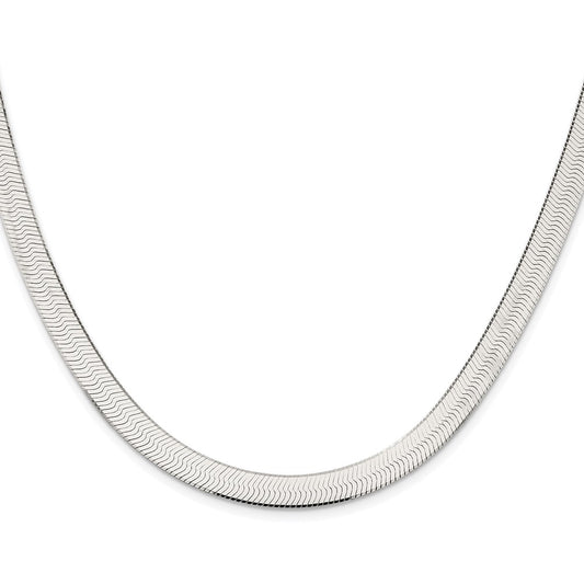 Sterling Silver Rhodium-plated 7.3mm Magic Herringbone ChainQHB080R