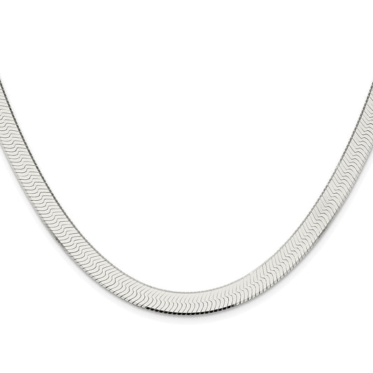 Sterling Silver Rhodium-plated 8mm Magic Herringbone ChainQHB090R
