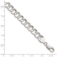 Sterling Silver 7.6mm Hammered Curb Chain QHCB180-8