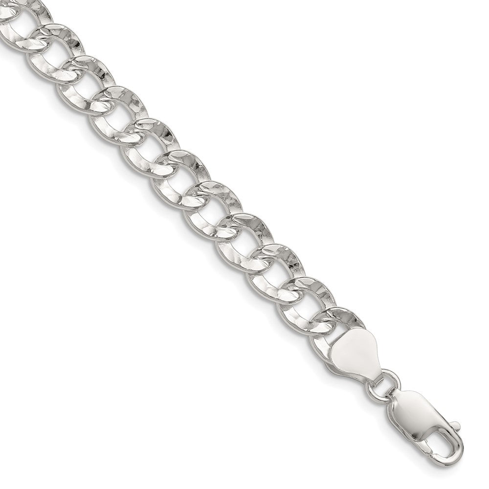 Sterling Silver 7.6mm Hammered Curb Chain QHCB180-8
