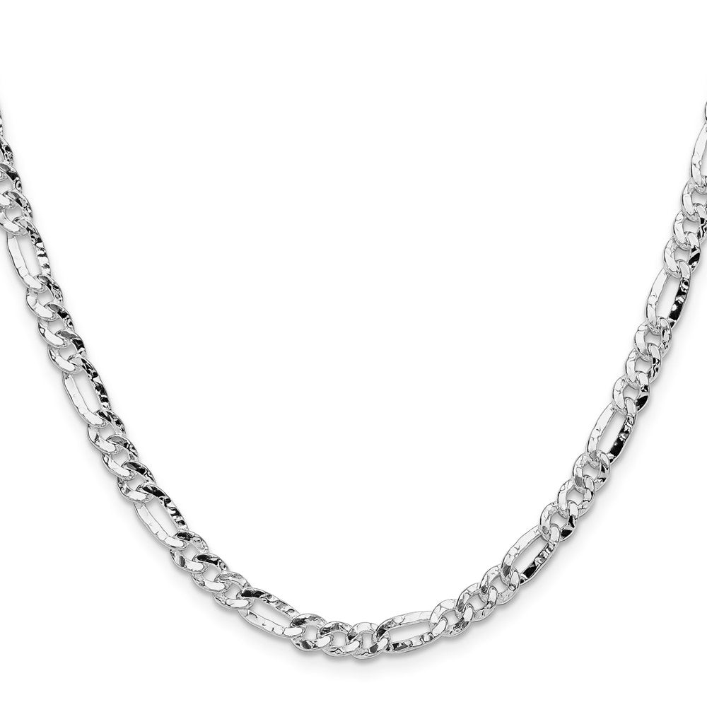 Sterling Silver 4.75mm Hammered Figaro ChainQHF120