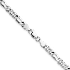 Sterling Silver 4.75mm Hammered Figaro ChainQHF120