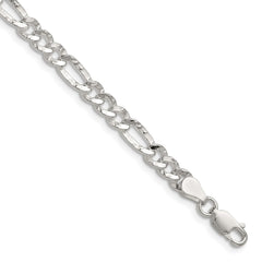 Sterling Silver 4.75mm Hammered Figaro ChainQHF120