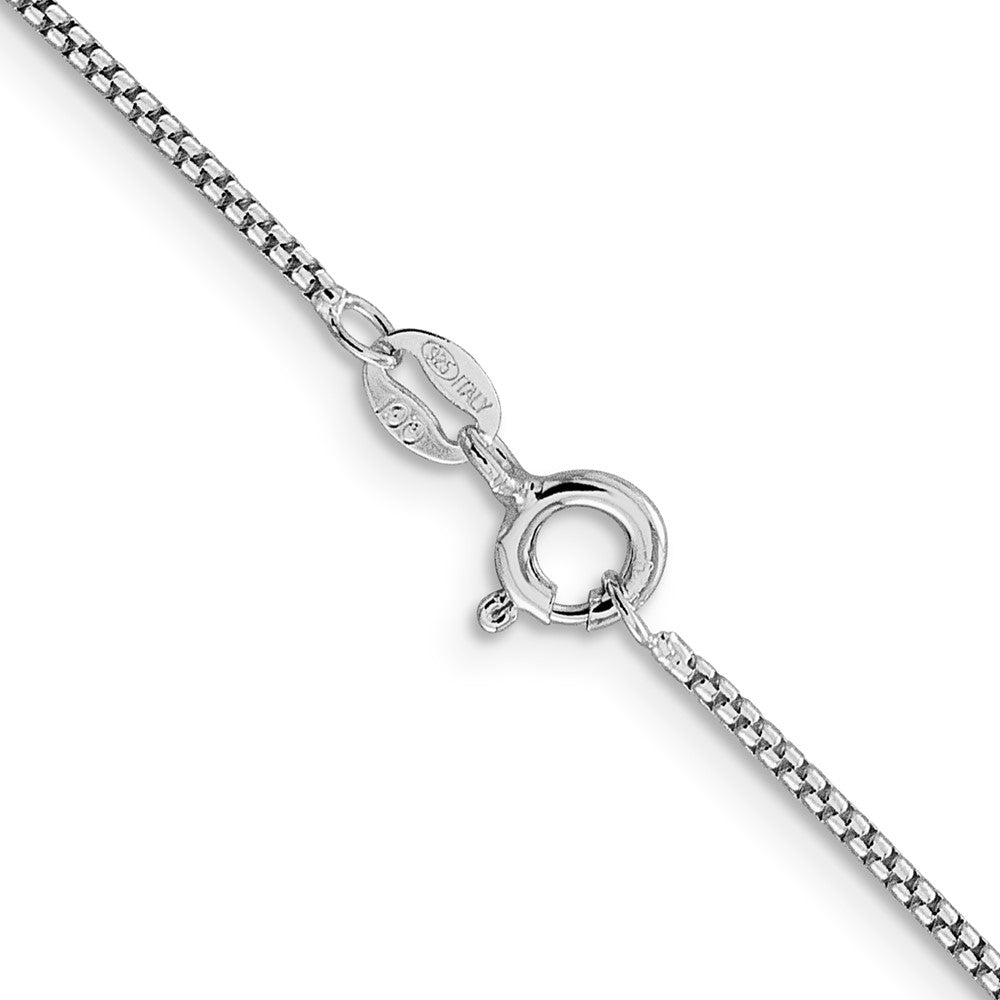 Sterling Silver Rhodium-plated 1.25mm Round Box ChainQHX024R