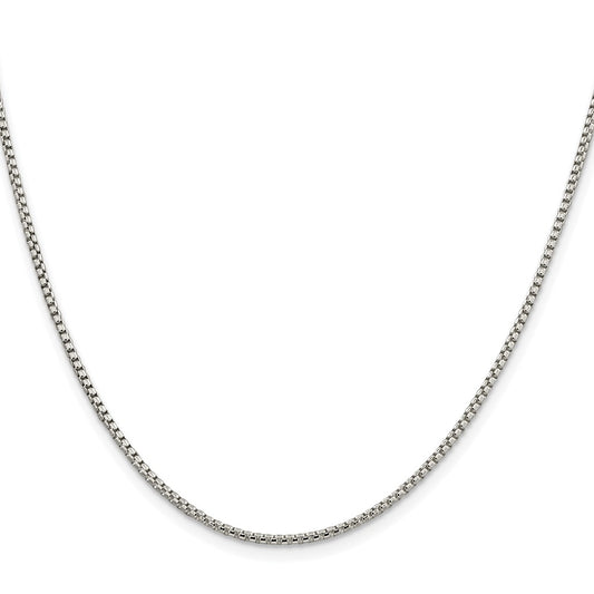 Sterling Silver Rhodium-plated 1.75mm Round Box ChainQHX035R
