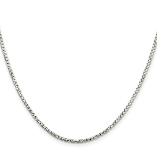 Sterling Silver Rhodium-plated 2mm Round Box ChainQHX040R