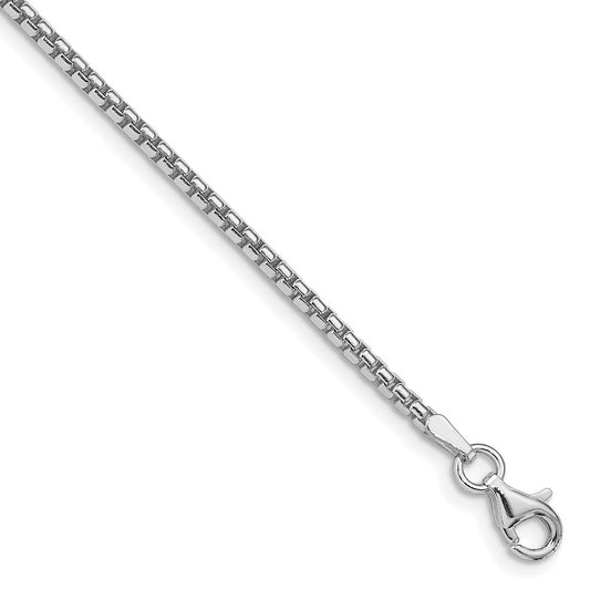Sterling Silver Rhodium-plated 2mm Round Box ChainQHX040R