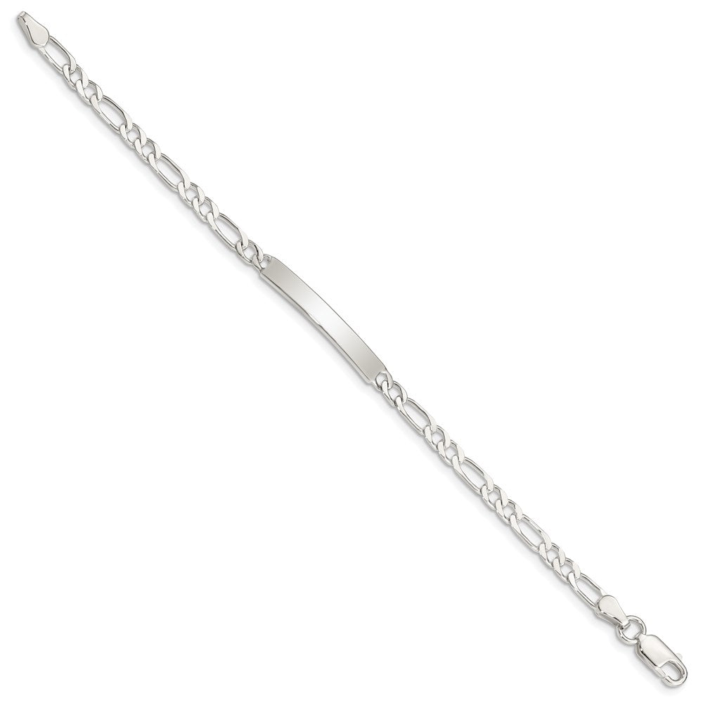 Sterling Silver Engraveable 7 in. Figaro Link ID Bracelet QID105-6