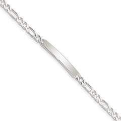 Sterling Silver Engraveable 6 in. Figaro Link ID Bracelet QID105-6