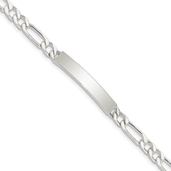 Sterling Silver 7inch Polished Engraveable Figaro Link ID Bracelet QID107-7