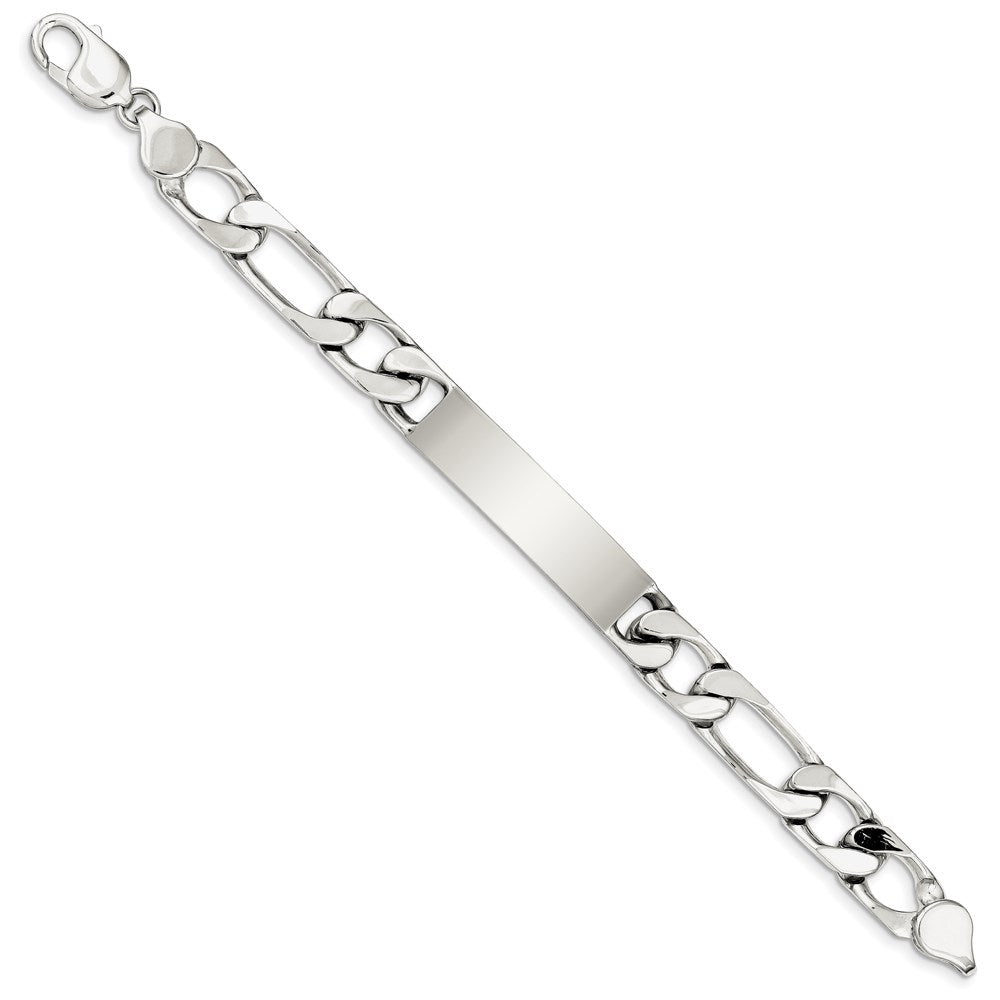 Sterling Silver 8.5 inch Polished Engraveable Figaro Link ID Bracelet QID111