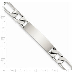 Sterling Silver 8.5 inch Polished Engraveable Figaro Link ID Bracelet QID111