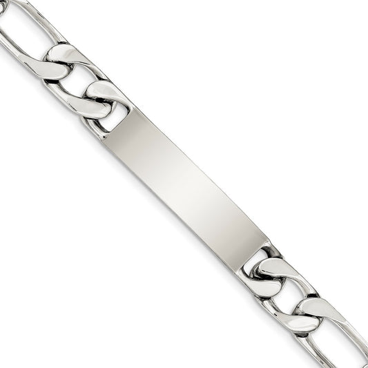 Sterling Silver 8.5 inch Polished Engraveable Figaro Link ID Bracelet QID111