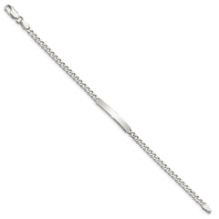Sterling Silver Polished Engraveable Curb Link ID Bracelet QID130-7