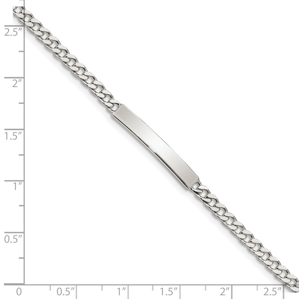 Sterling Silver Polished Engraveable Curb Link ID Bracelet QID130-7
