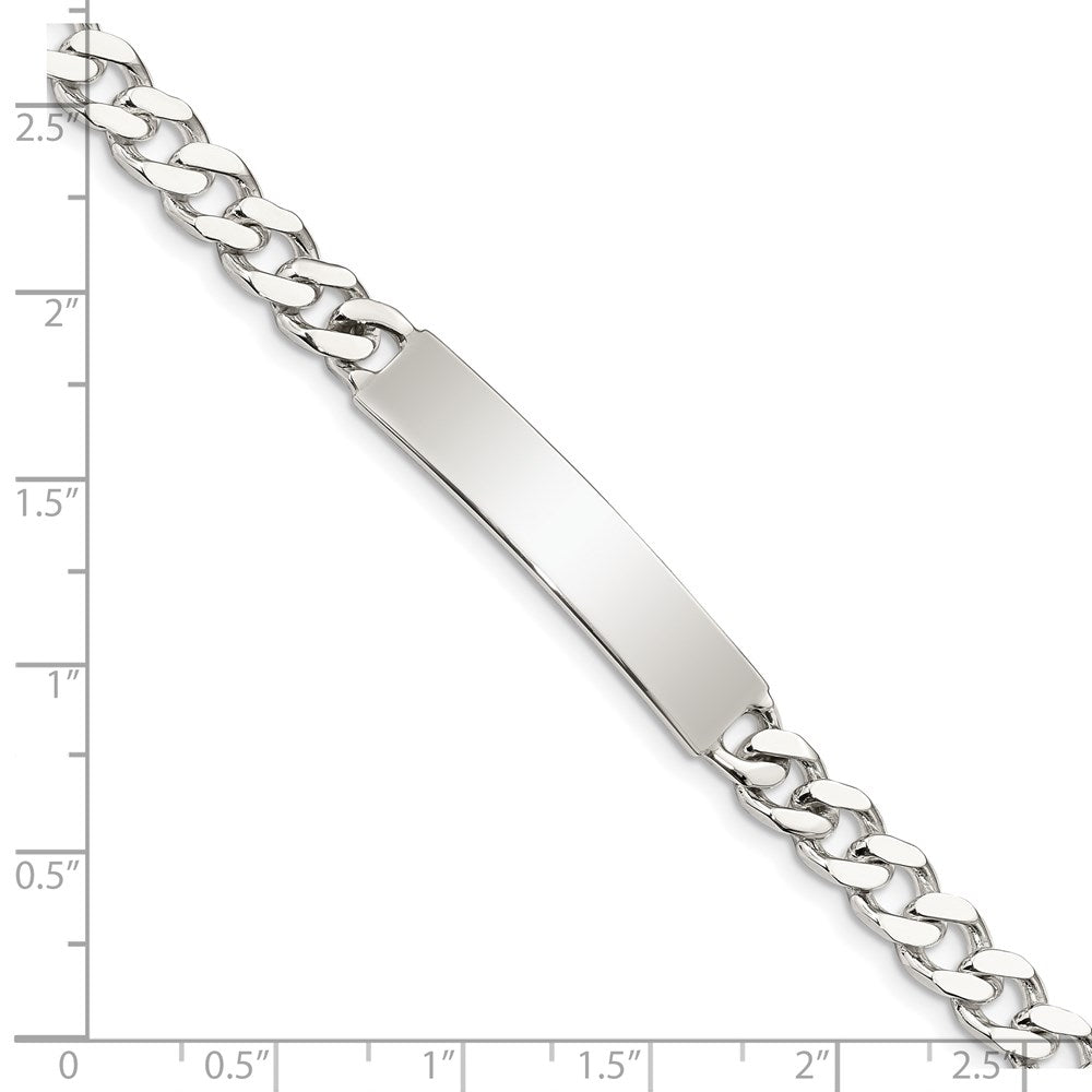 Sterling Silver Polished Engraveable Curb Link ID Bracelet QID133-7