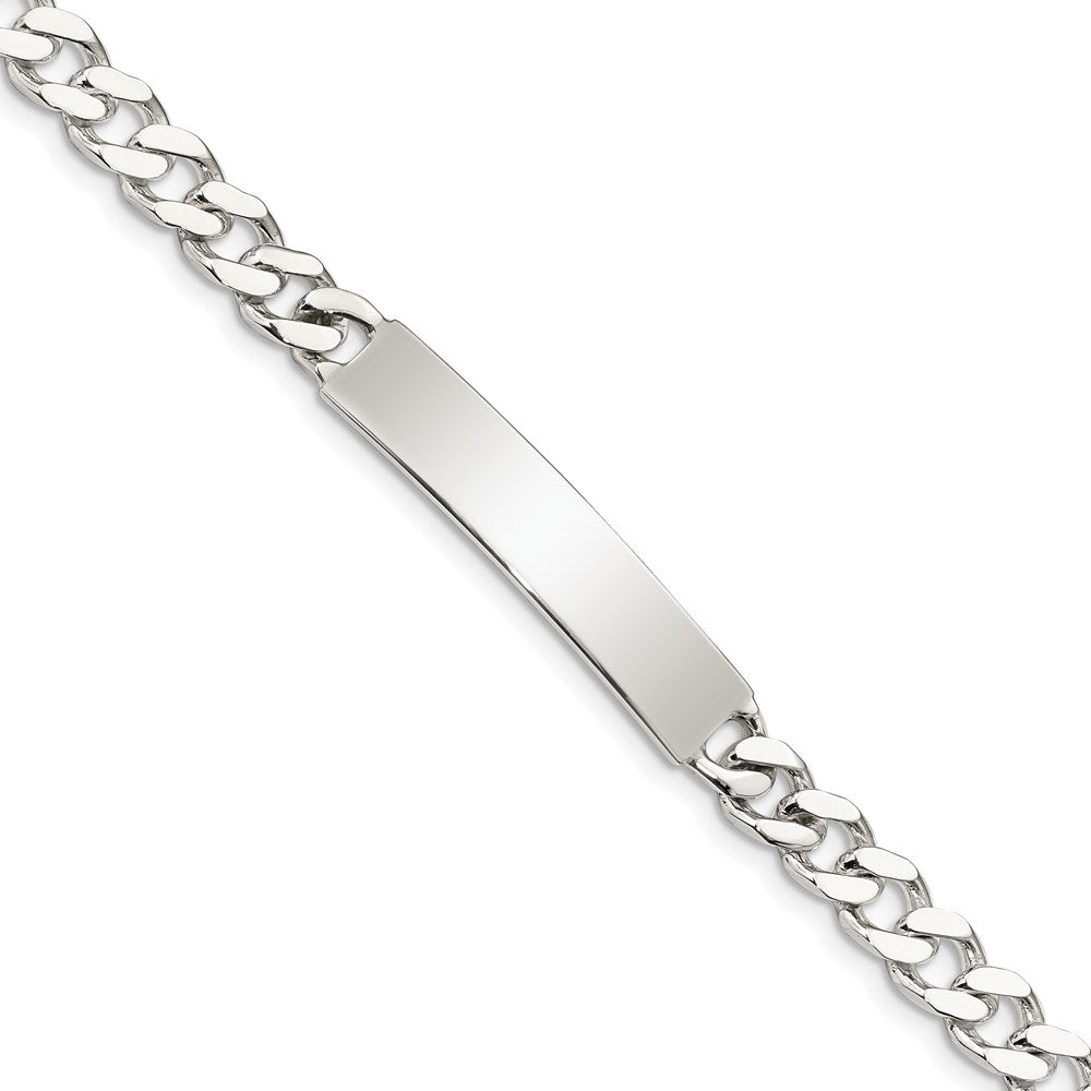 Sterling Silver 8inch Polished Engraveable Curb Link ID Bracelet QID133-7