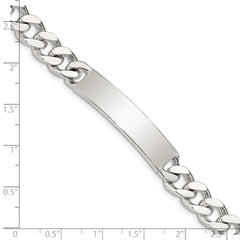 Sterling Silver 8inch Polished Engraveable Curb Link ID Bracelet QID135-7
