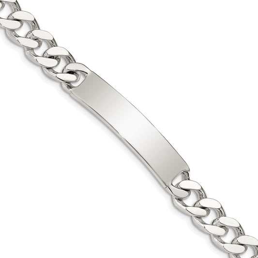 Sterling Silver 8inch Polished Engraveable Curb Link ID Bracelet QID135-7