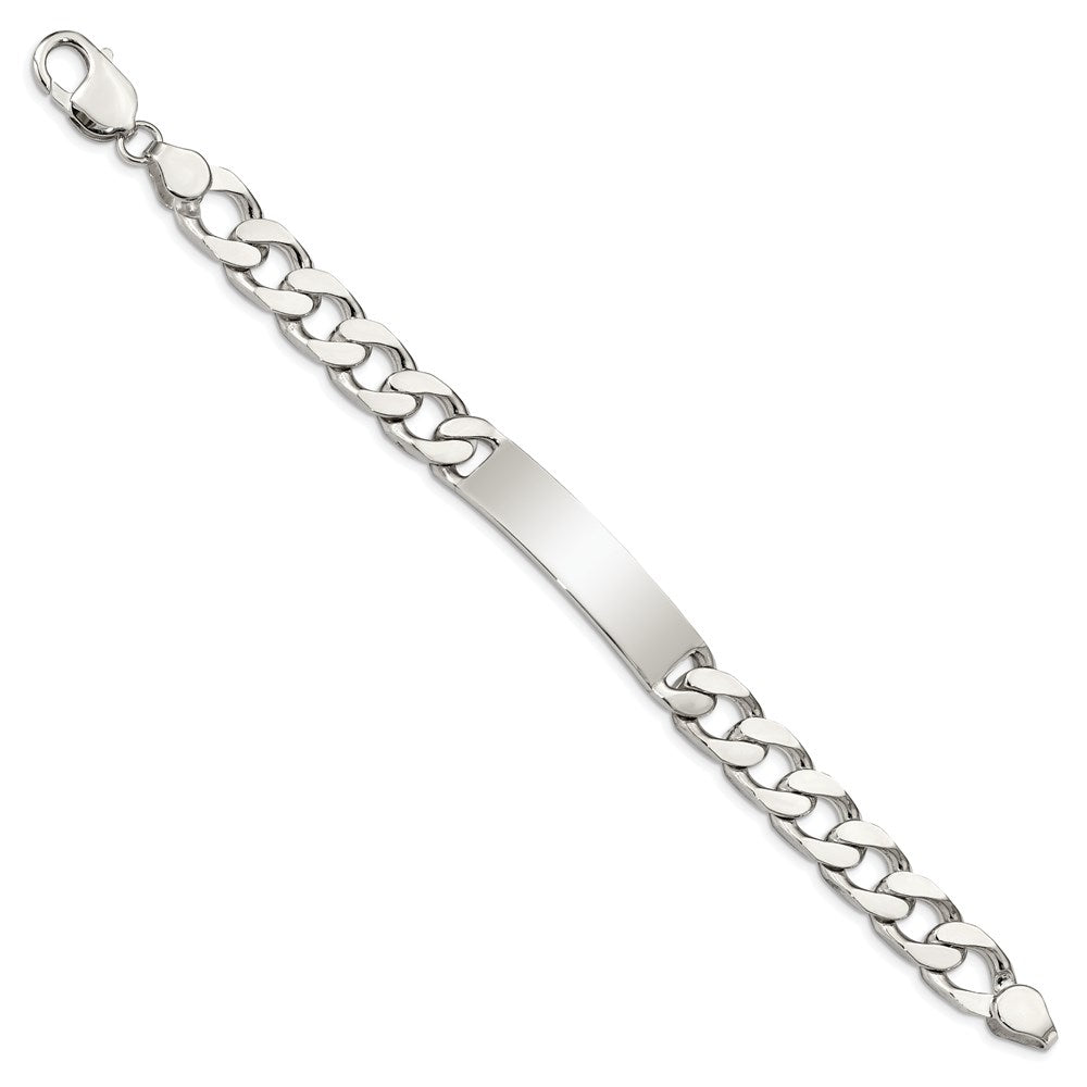 Sterling Silver 8.5inch Polished Engraveable Curb Link ID Bracelet QID136-7.5