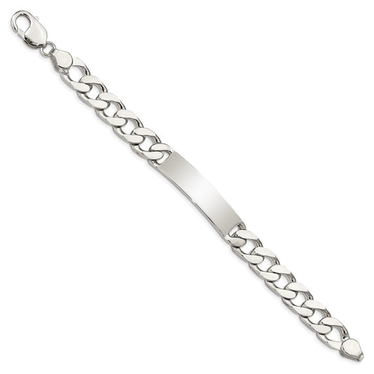 Sterling Silver 8.5inch Polished Engraveable Curb Link ID Bracelet QID136-7.5