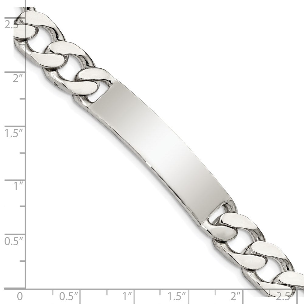 Sterling Silver 8.5inch Polished Engraveable Curb Link ID Bracelet QID136-7.5