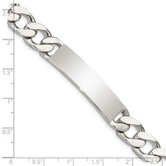 Sterling Silver 8.5inch Polished Engraveable Curb Link ID Bracelet QID136-7.5