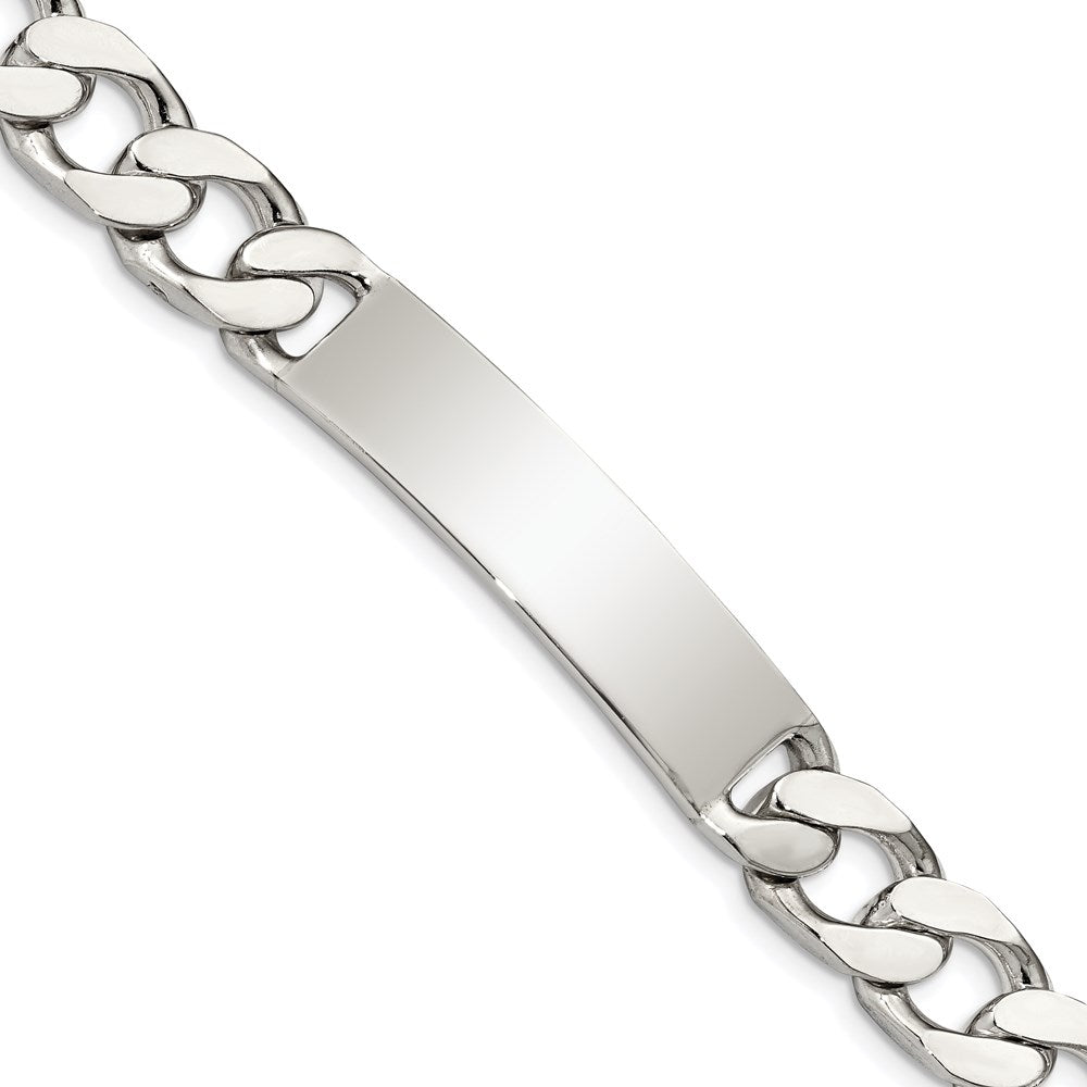Sterling Silver 8.5inch Polished Engraveable Curb Link ID Bracelet QID136-7.5