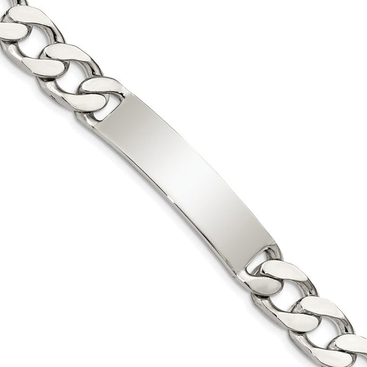 Sterling Silver 8.5inch Polished Engraveable Curb Link ID Bracelet QID136-7.5