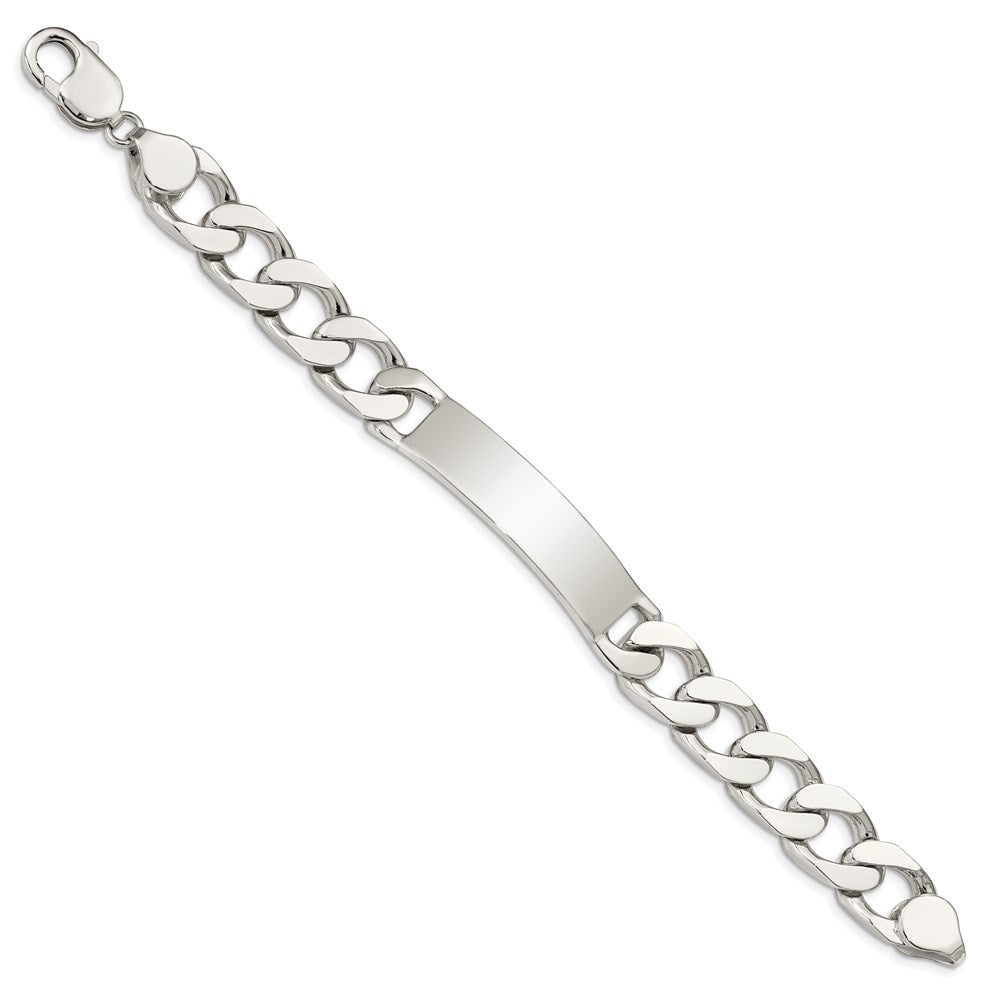 Sterling Silver 8.5inch Polished Engraveable Curb Link ID Bracelet QID137-7.5