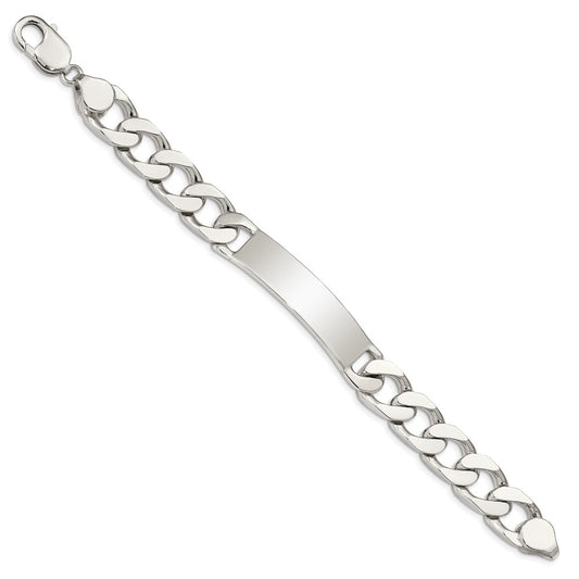 Sterling Silver 8.5inch Polished Engraveable Curb Link ID Bracelet QID137-7.5