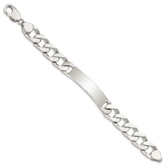 Sterling Silver 8.5inch Polished Engraveable Curb Link ID Bracelet QID137-7.5