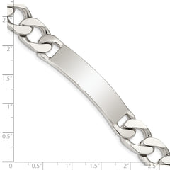 Sterling Silver 8.5inch Polished Engraveable Curb Link ID Bracelet QID137-7.5