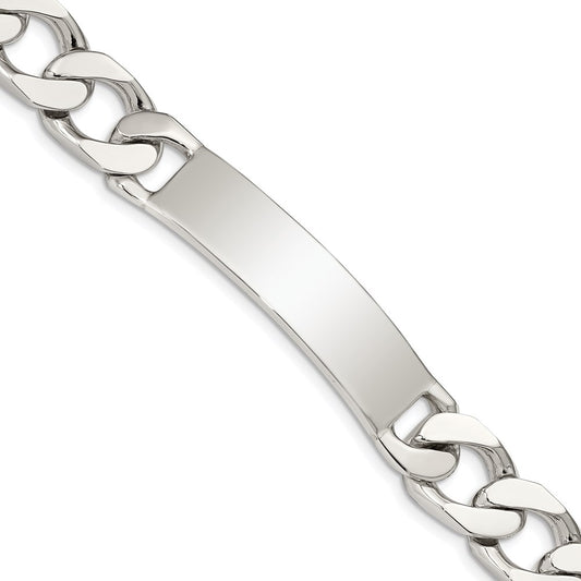 Sterling Silver 8.5inch Polished Engraveable Curb Link ID Bracelet QID137-7.5