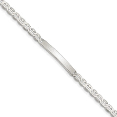 Sterling Silver Polished Engraveable Anchor Link ID Bracelet QID138-7