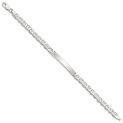 Sterling Silver 8inch Polished Engraveable Anchor Link ID Bracelet QID139-7