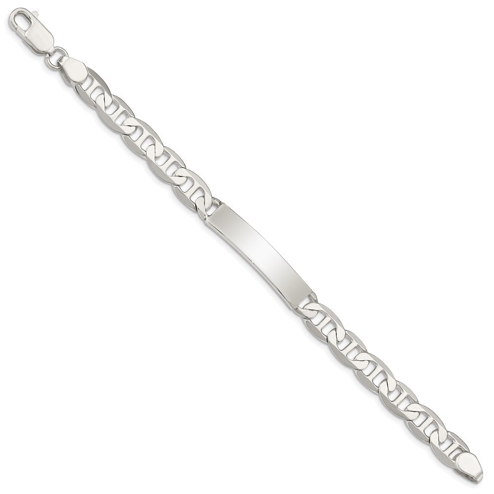 Sterling Silver 7inch Polished Engraveable Anchor Link ID Bracelet QID142-7