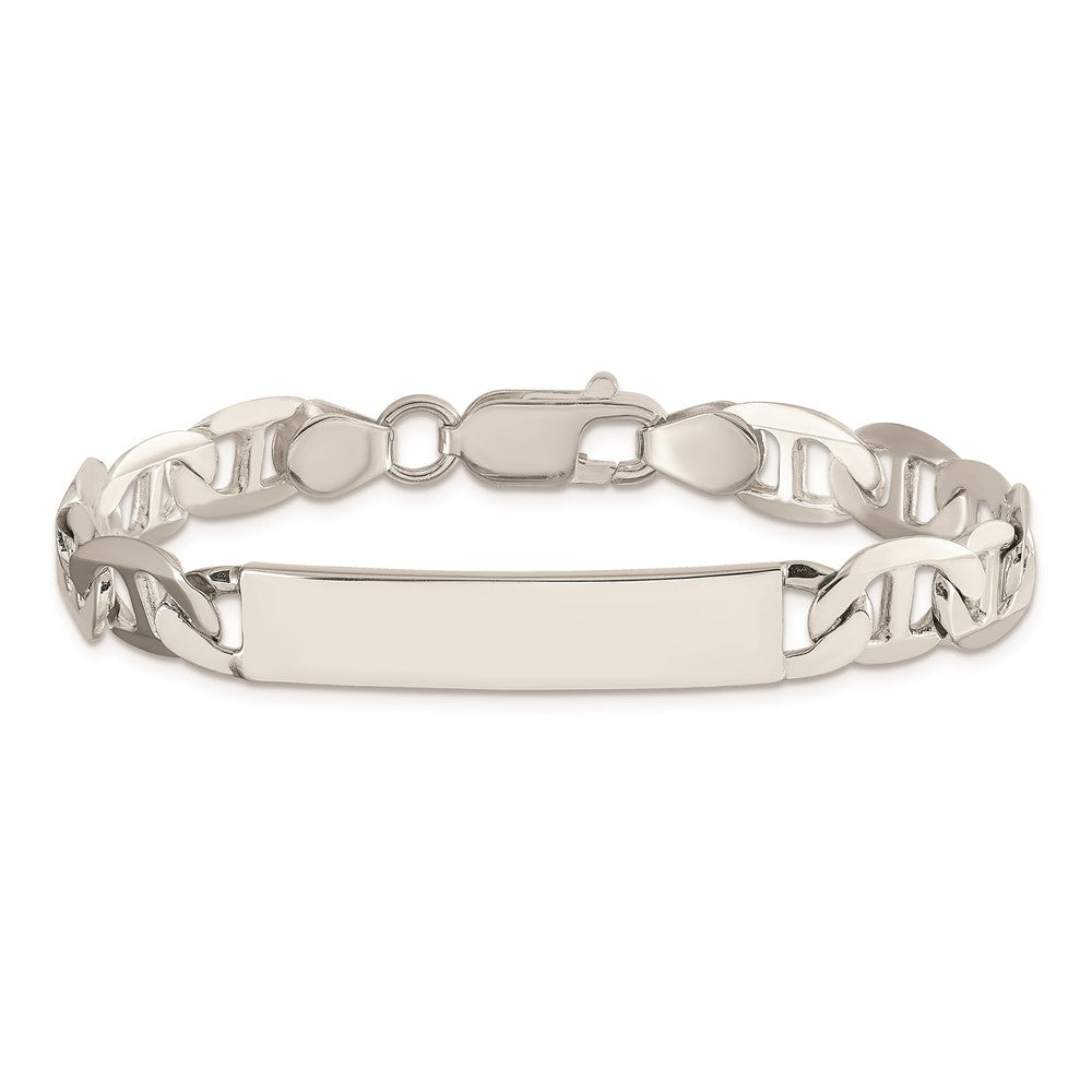 Sterling Silver 7inch Polished Engraveable Anchor Link ID Bracelet QID142-7
