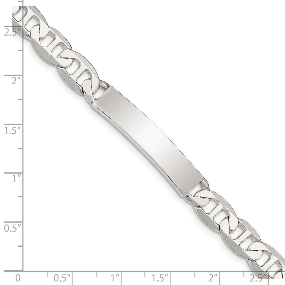 Sterling Silver 7inch Polished Engraveable Anchor Link ID Bracelet QID142-7